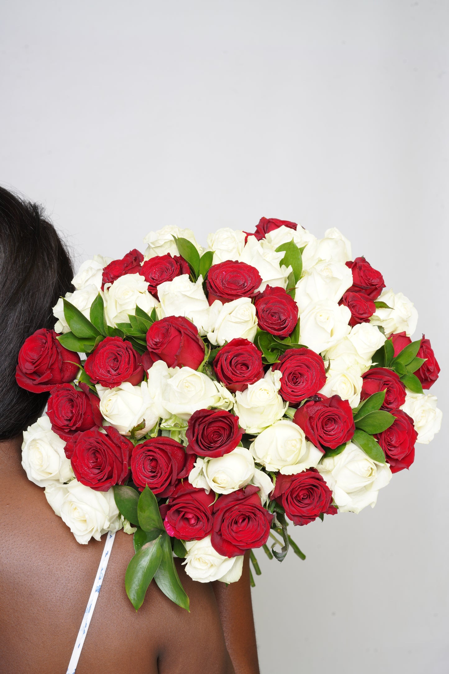 Red & White Rose Bouquet