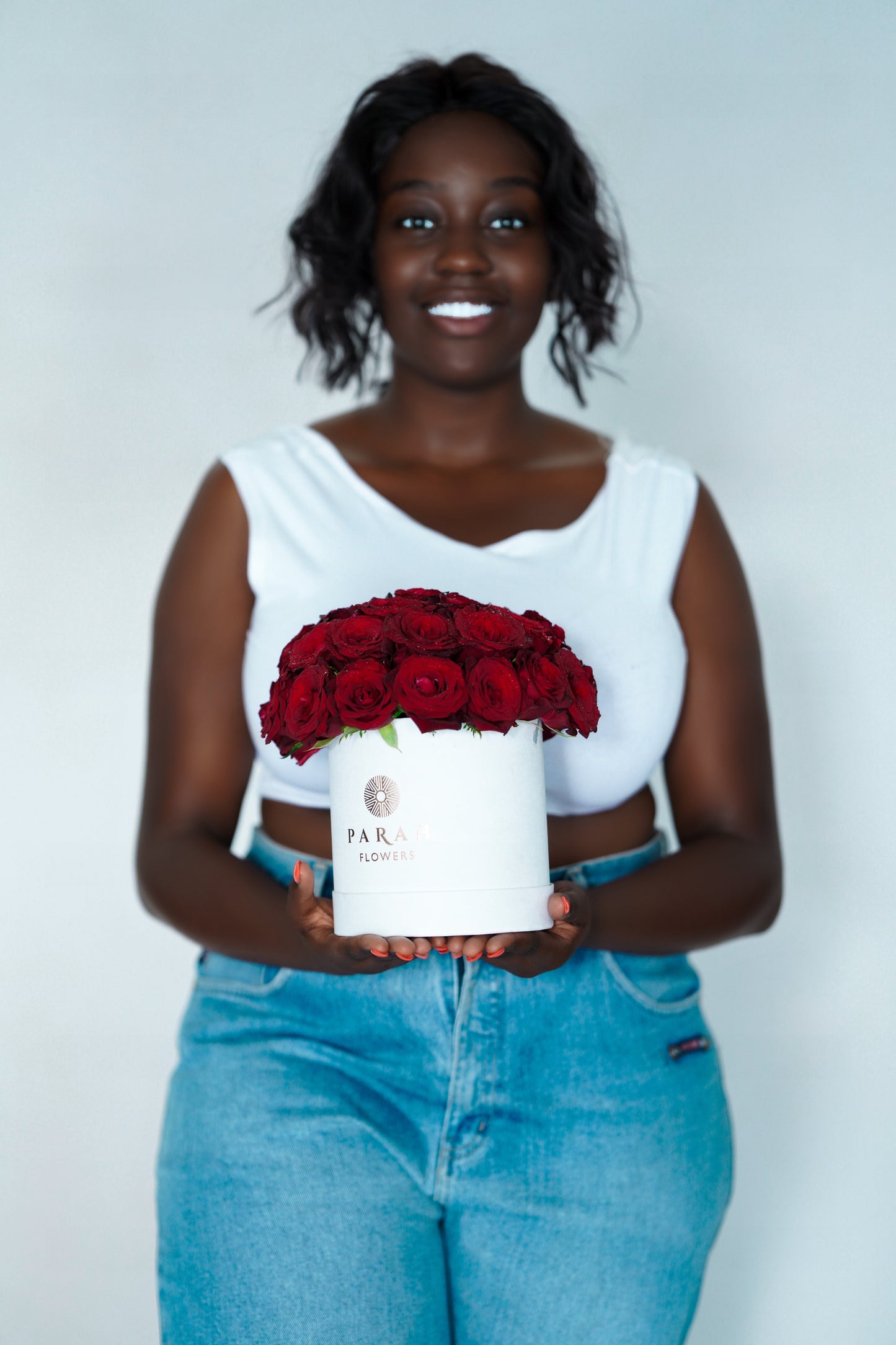 Dome Shaped Red Rose Flower Box