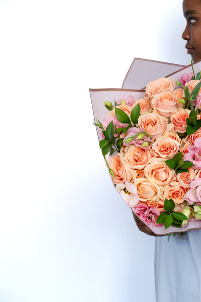 Pink Peach Rose Bouquet