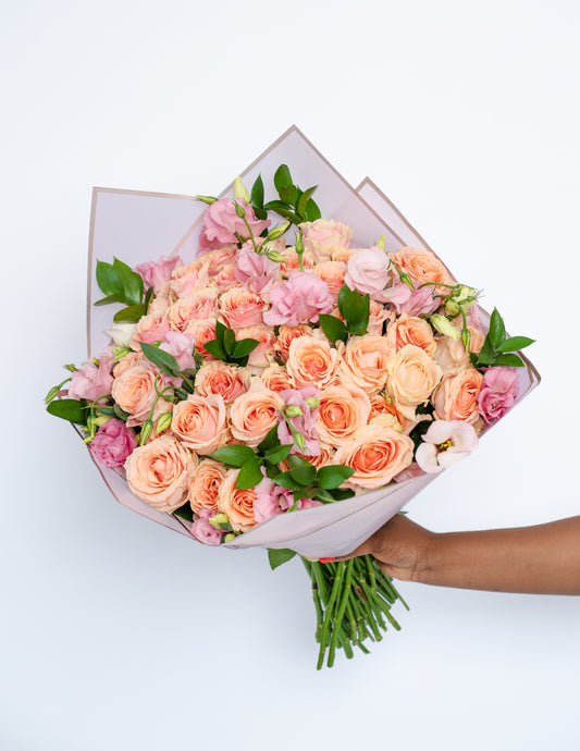 Pink Peach Rose Bouquet